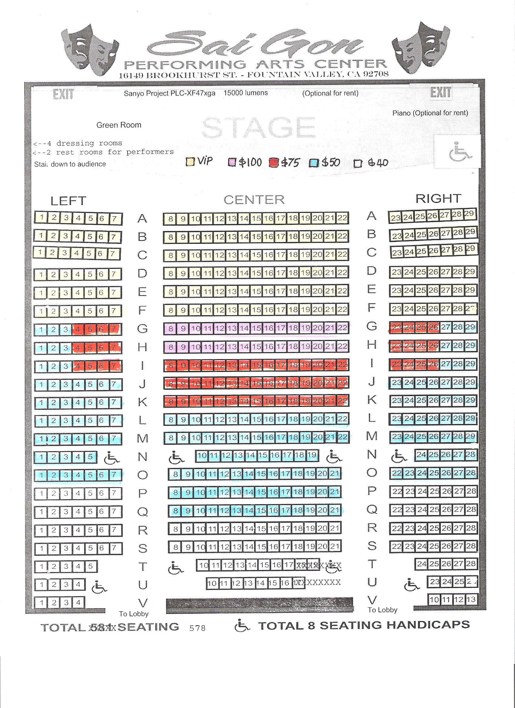 Saigon Performing Art Center Seating Chart